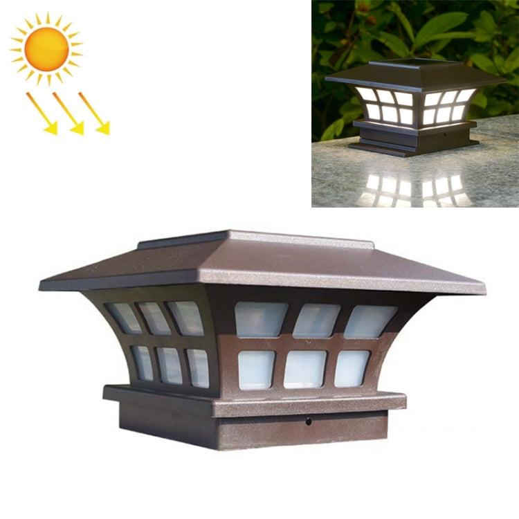 Solar Coffee Column Head Lamp Outdoor Waterproof Decorative Wall Lamp