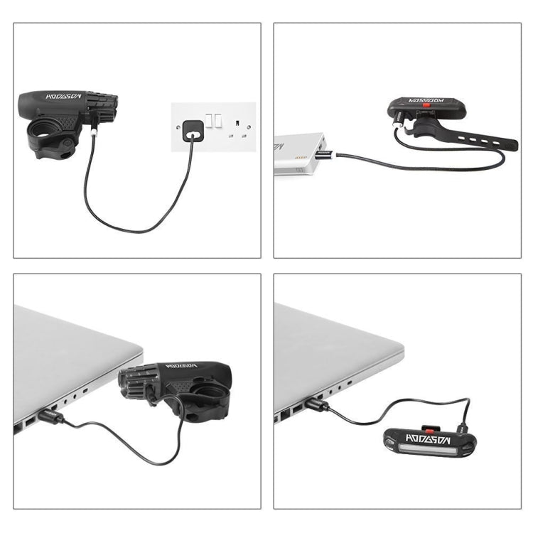 Bike Light USB Rechargeable Mountain Bike Warning Light, Specification:Front Light