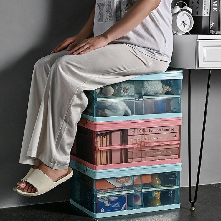 Plastic Simple Transparent Folding Storage Box With Lid Car Storage Box