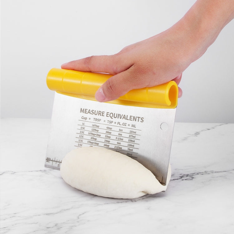 2 PCS Stainless Steel Dough Cutter Scraper With Scale Cutter Baking Tools