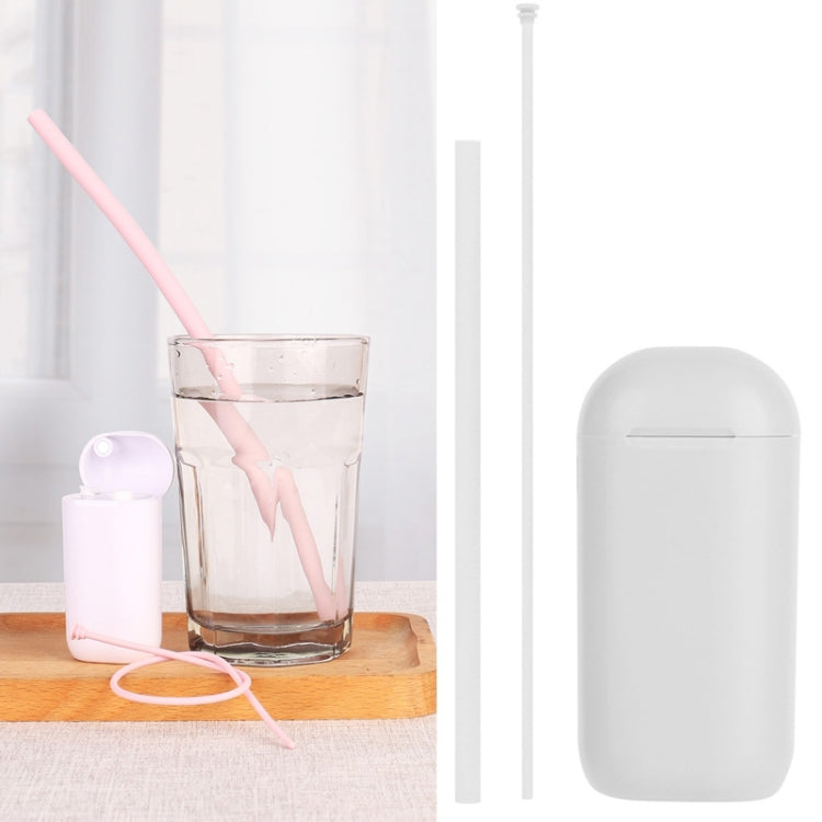 3 PCS Portable Foldable Collapsible Reusable Silicone Drinking Straw Outdoor Household Drinking Tool, Straw Size: 230x8mm, Sytle:Straight Straw