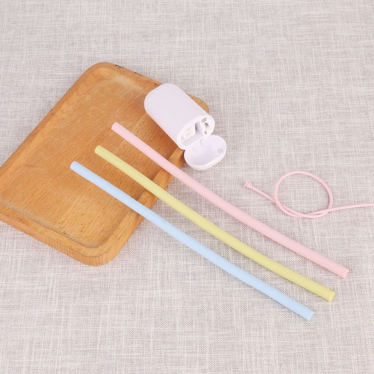 3 PCS Portable Foldable Collapsible Reusable Silicone Drinking Straw Outdoor Household Drinking Tool, Straw Size: 230x8mm, Sytle:Straight Straw