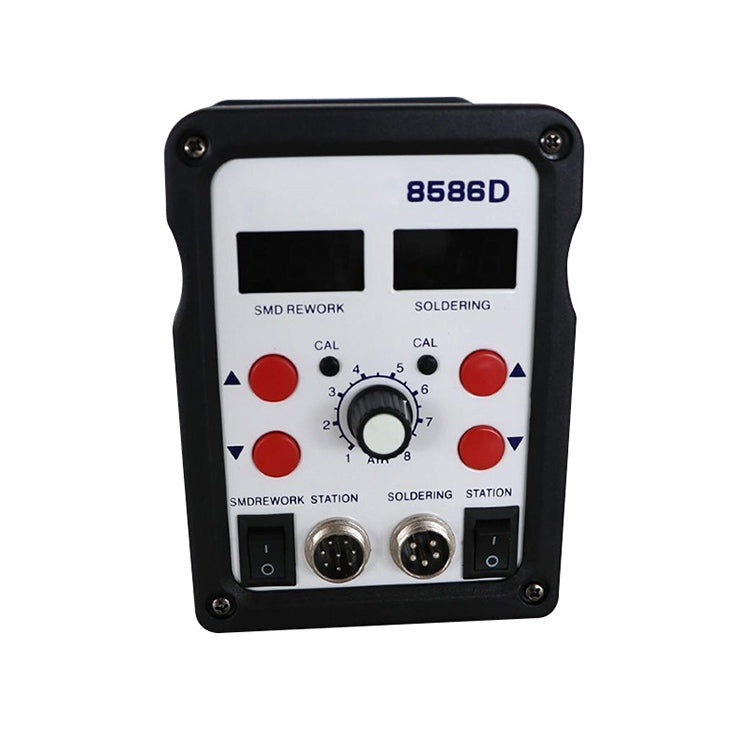 8586D 2-in-1 Double Digital Display Hot Air Gun Soldering Station, EU Plug