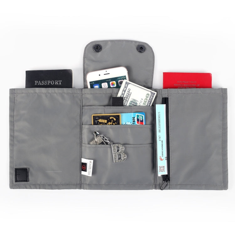 Antimagnetic RFID Hanging Neck Nylon Passport Bag Waterproof Storage Change Mobile Phone Bag