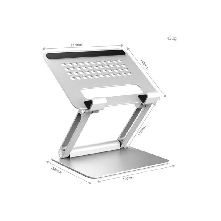 L02 Lazy Desktop Lifting Folding Tablet Phone Aluminum Alloy Stand Suitable For Tablets Within 13.3 Inches(Silver)