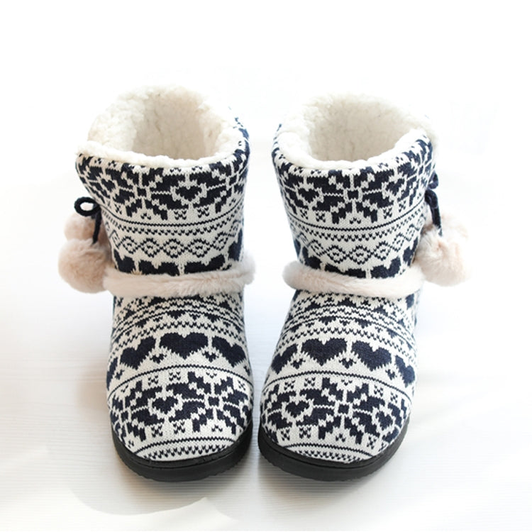 Winter High-Top Cotton Slippers Cotton Slippers With Heel Velvet Thick-Soled Indoor Warm Shoes, Size:37-38