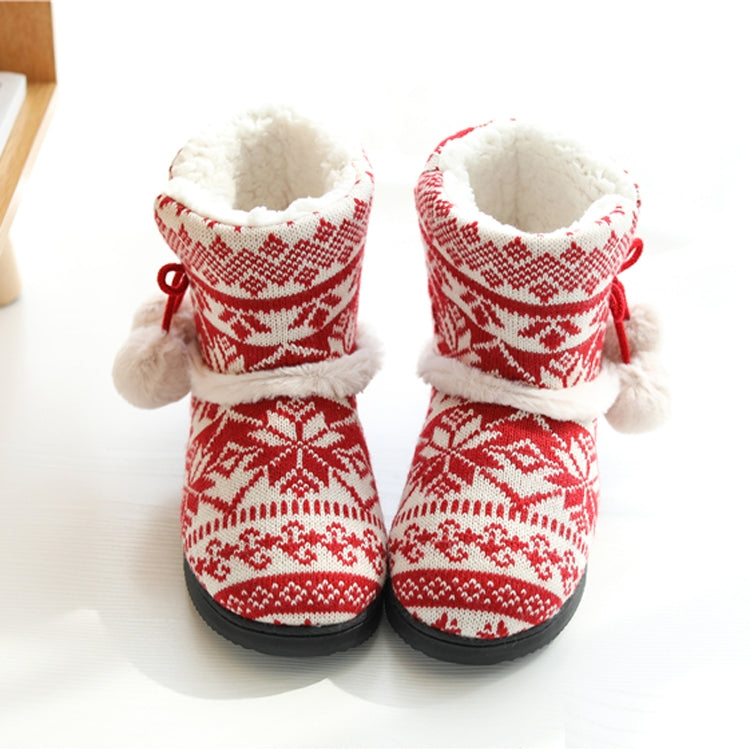 Winter High-Top Cotton Slippers Cotton Slippers With Heel Velvet Thick-Soled Indoor Warm Shoes, Size:39-40