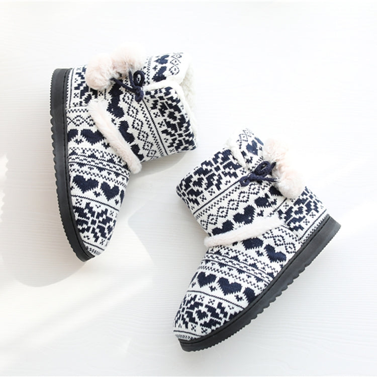 Winter High-Top Cotton Slippers Cotton Slippers With Heel Velvet Thick-Soled Indoor Warm Shoes, Size:39-40