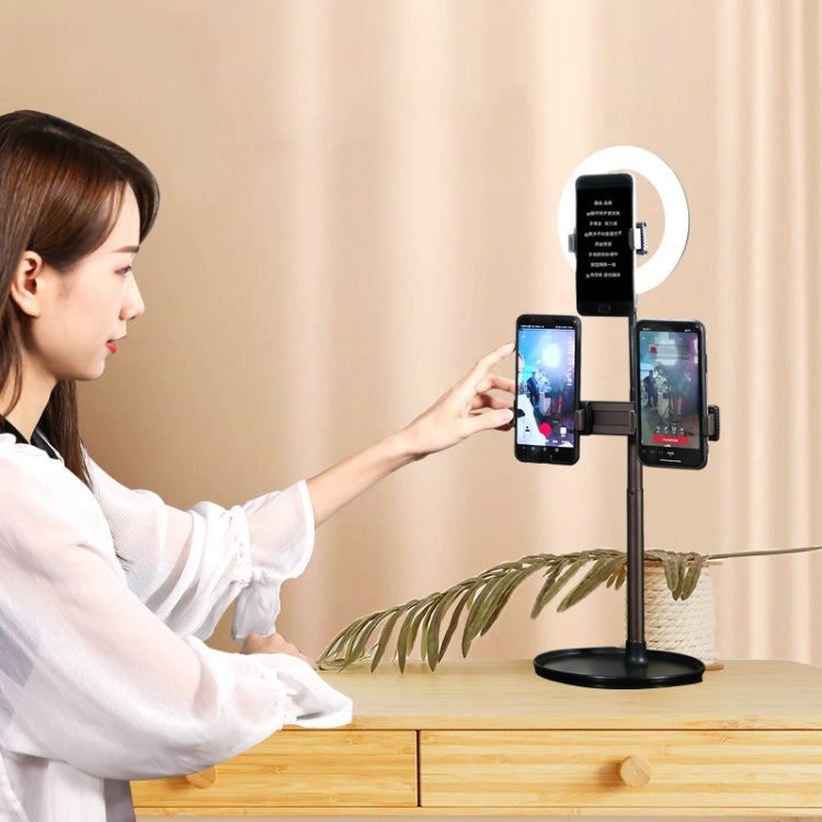 Lazy Desktop Mobile Phone Tablet Universal Non-Slip Telescopic Multi-Camera Live Stand, Style:Z2+Q6 Fill Light