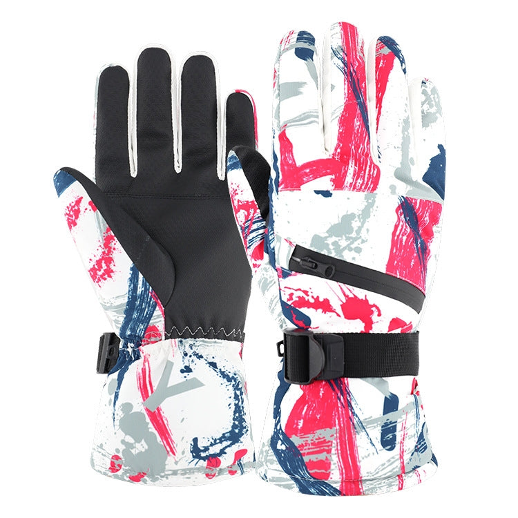 Winter Thermal Ski Gloves Outdoor Waterproof Velvet Gloves Thickening Touch Screen Motorcycle Gloves, Size: XL