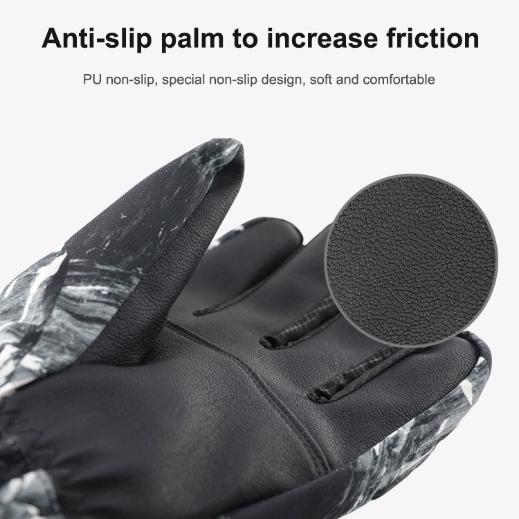 Winter Thermal Ski Gloves Outdoor Waterproof Velvet Gloves Thickening Touch Screen Motorcycle Gloves, Size: XL