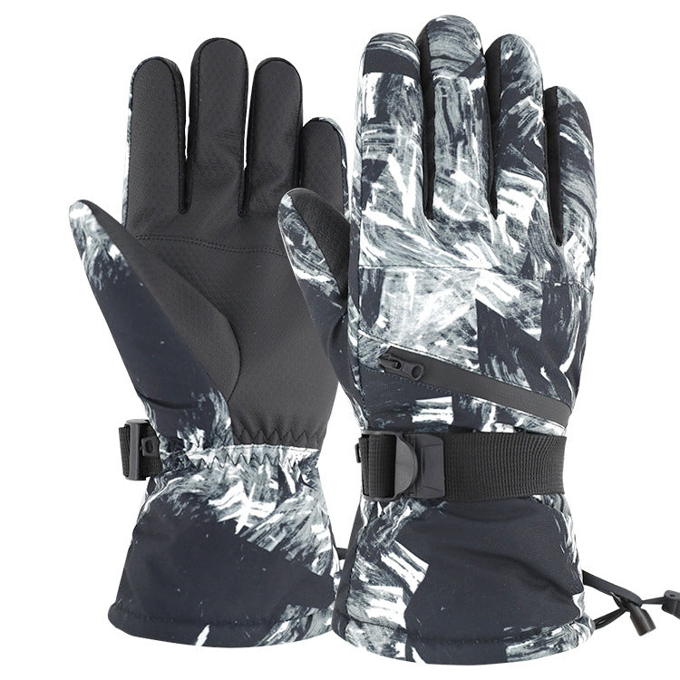 Winter Thermal Ski Gloves Outdoor Waterproof Velvet Gloves Thickening Touch Screen Motorcycle Gloves, Size: XL
