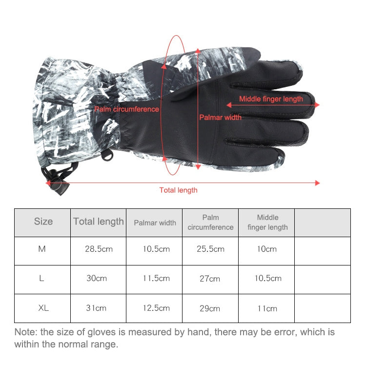 Winter Thermal Ski Gloves Outdoor Waterproof Velvet Gloves Thickening Touch Screen Motorcycle Gloves, Size: XL