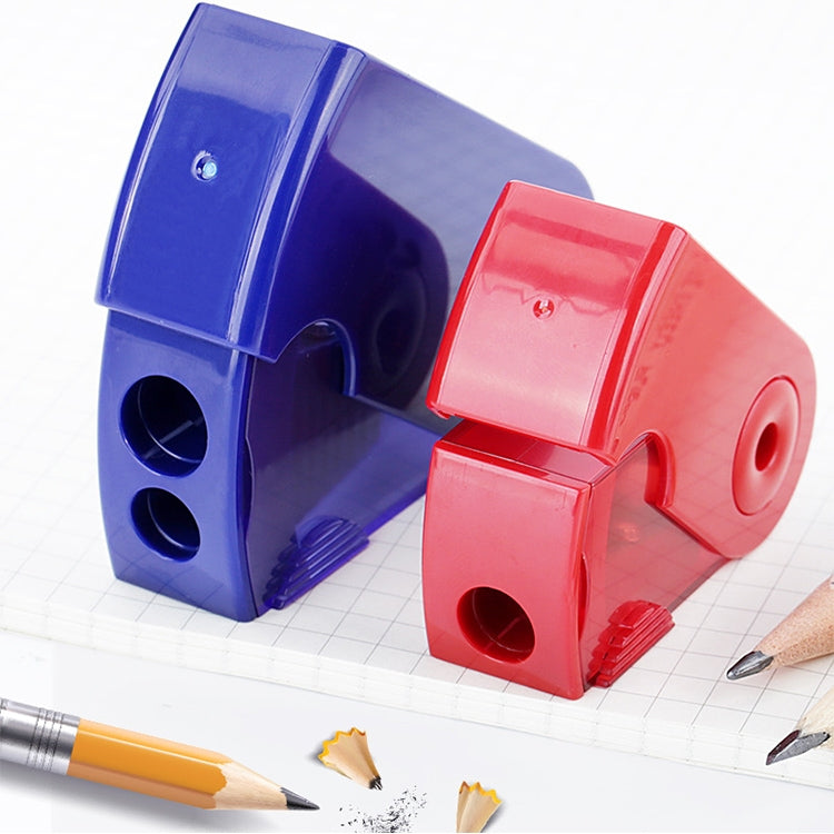 2 PCS Manual Push Pull Pencil Sharpener Single Hole Double Hole Multi-functional Office Stationery