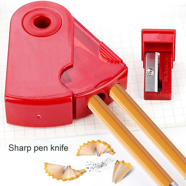 2 PCS Manual Push Pull Pencil Sharpener Single Hole Double Hole Multi-functional Office Stationery