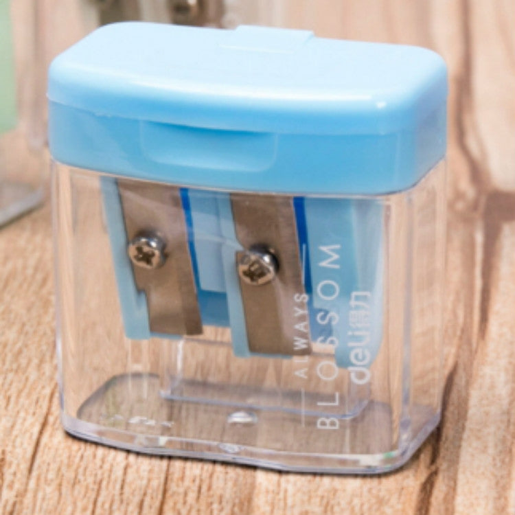 Double Holes Plastic Pencil Sharpeners Candy Color Transparent Standard Pencil Cutting Machine