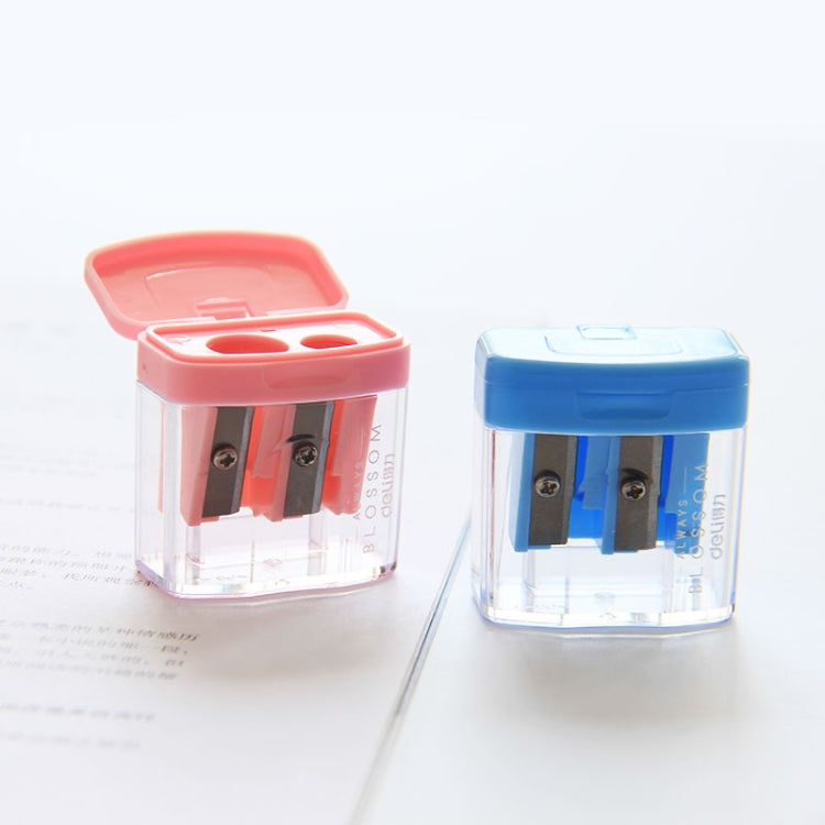 Double Holes Plastic Pencil Sharpeners Candy Color Transparent Standard Pencil Cutting Machine
