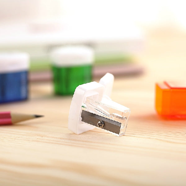 Double Holes Plastic Pencil Sharpeners Candy Color Transparent Standard Pencil Cutting Machine