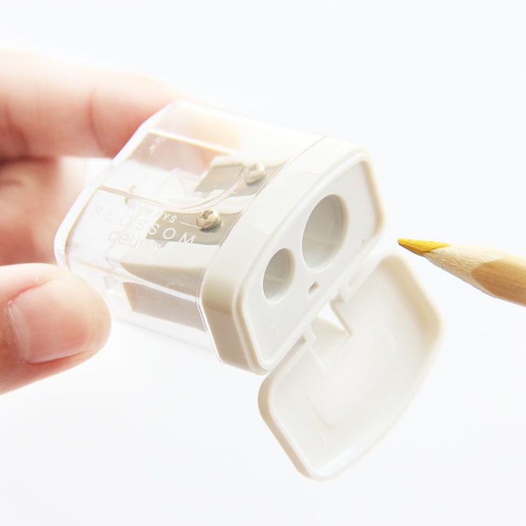 Double Holes Plastic Pencil Sharpeners Candy Color Transparent Standard Pencil Cutting Machine