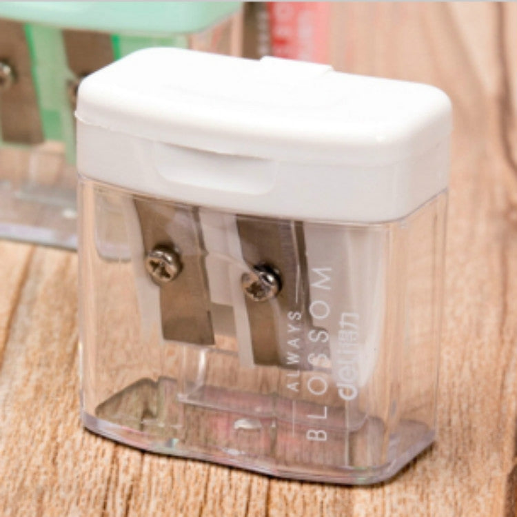 Double Holes Plastic Pencil Sharpeners Candy Color Transparent Standard Pencil Cutting Machine