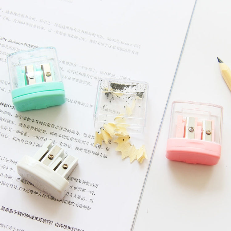 Double Holes Plastic Pencil Sharpeners Candy Color Transparent Standard Pencil Cutting Machine