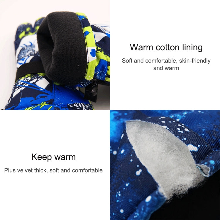 Touch Screen Skiing Gloves Thickened Anti-Skid Waterproof Velvet Gloves Windproof Warm Motorcycle Riding Gloves, Size: S