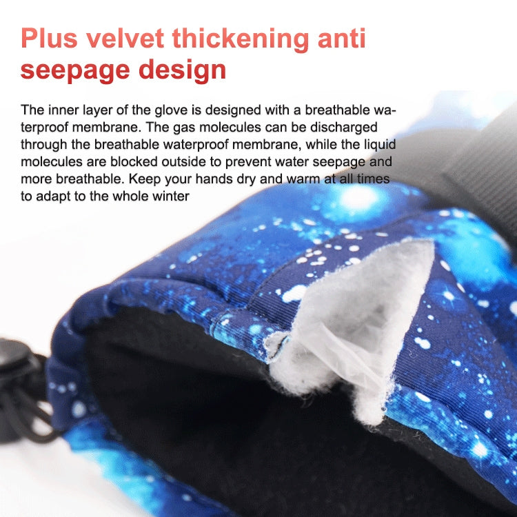 Touch Screen Skiing Gloves Thickened Anti-Skid Waterproof Velvet Gloves Windproof Warm Motorcycle Riding Gloves, Size: M