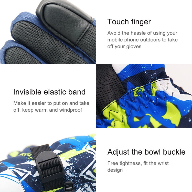 Touch Screen Skiing Gloves Thickened Anti-Skid Waterproof Velvet Gloves Windproof Warm Motorcycle Riding Gloves, Size: M