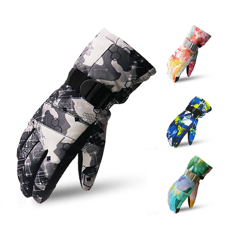 Touch Screen Skiing Gloves Thickened Anti-Skid Waterproof Velvet Gloves Windproof Warm Motorcycle Riding Gloves, Size: M