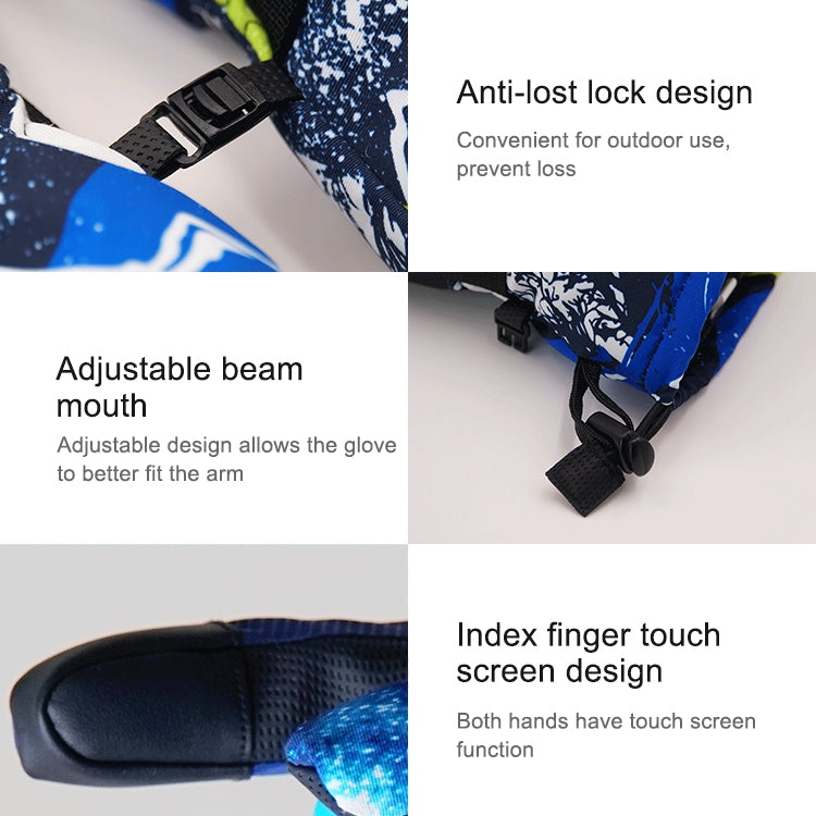 Touch Screen Skiing Gloves Thickened Anti-Skid Waterproof Velvet Gloves Windproof Warm Motorcycle Riding Gloves, Size: M