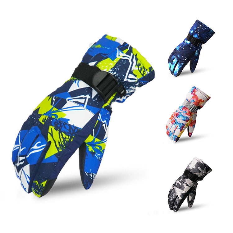 Touch Screen Skiing Gloves Thickened Anti-Skid Waterproof Velvet Gloves Windproof Warm Motorcycle Riding Gloves, Size: L
