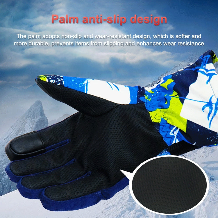 Touch Screen Skiing Gloves Thickened Anti-Skid Waterproof Velvet Gloves Windproof Warm Motorcycle Riding Gloves, Size: L