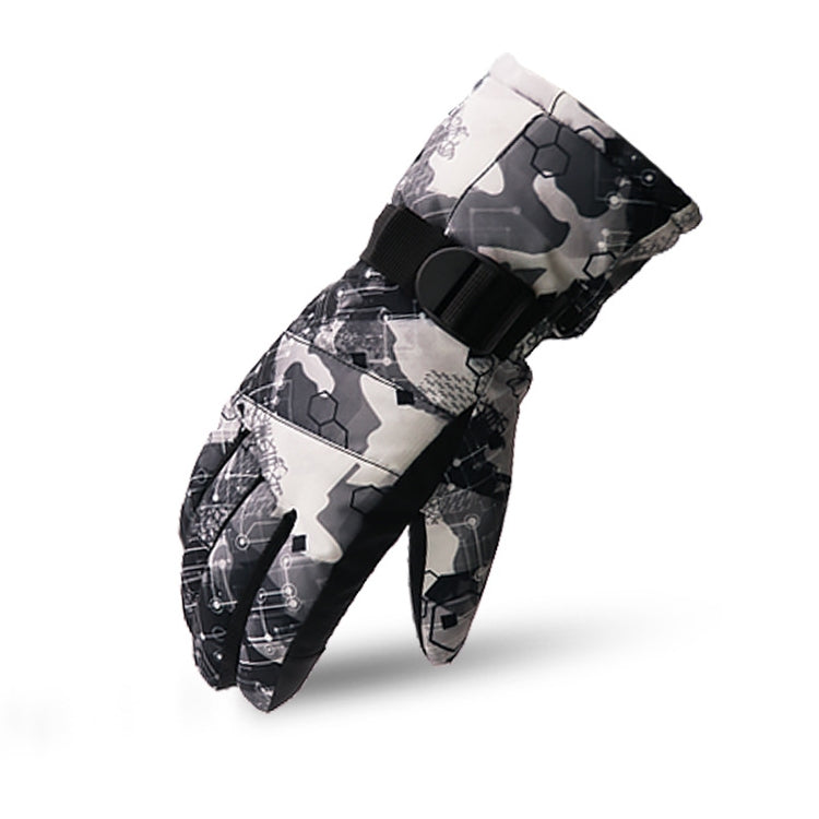 Touch Screen Skiing Gloves Thickened Anti-Skid Waterproof Velvet Gloves Windproof Warm Motorcycle Riding Gloves, Size: L
