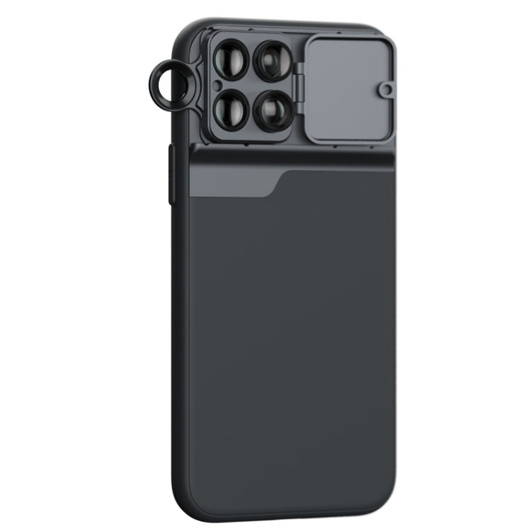 For iPhone 11 Pro Protective Casewith Macro Fisheye and Long Focus External Lens