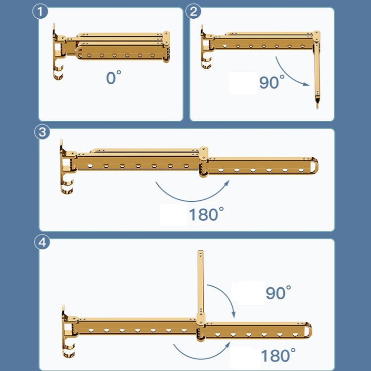 Indoor Household Wall-Mounted Folding Telescopic Double Drying Rack