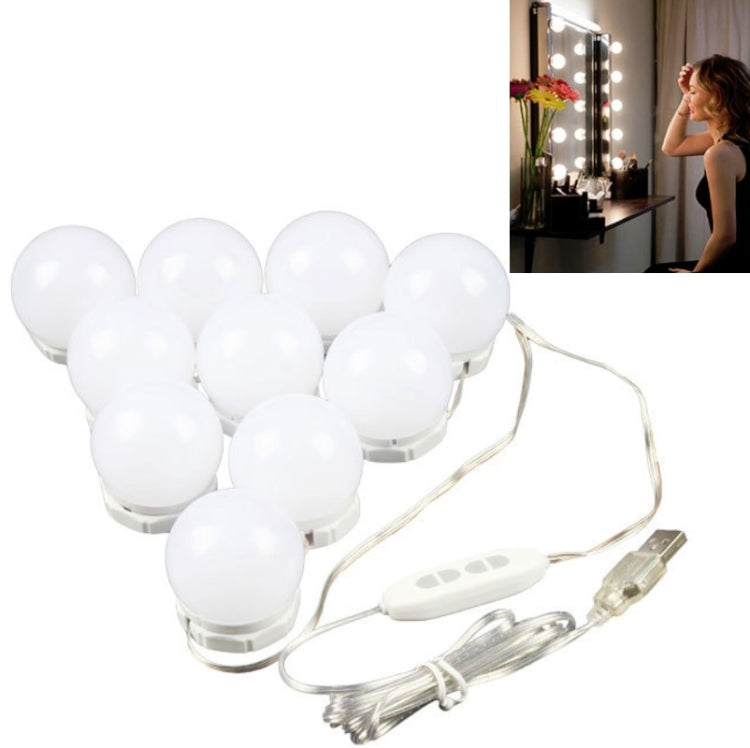 10 LEDs USB Mirror Front Light Three Color Temperature Hidden Wiring String Light
