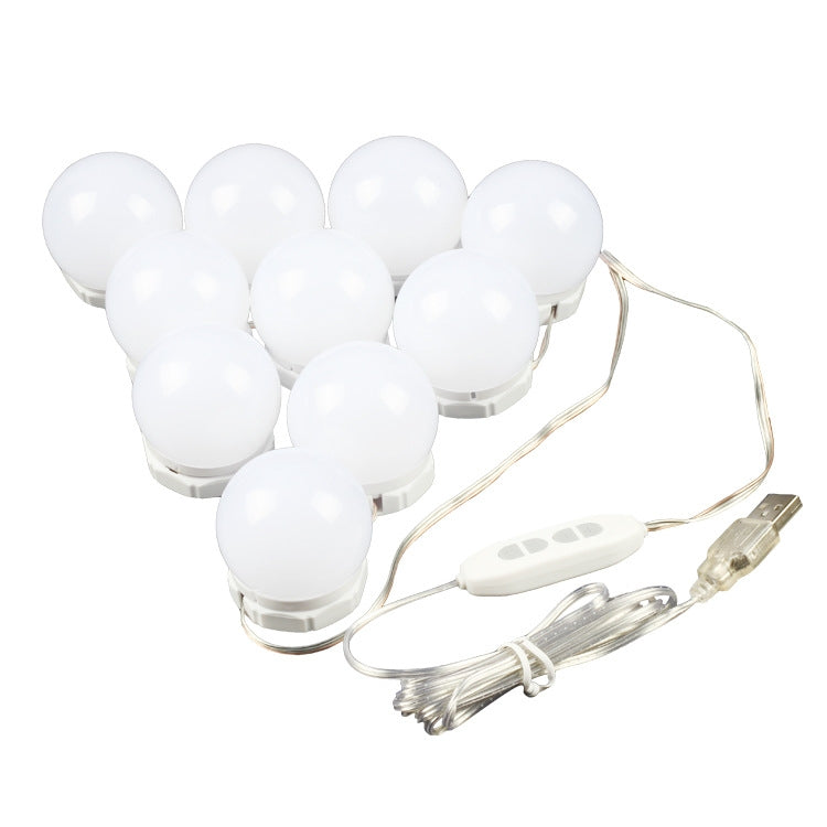 10 LEDs USB Mirror Front Light Three Color Temperature Hidden Wiring String Light