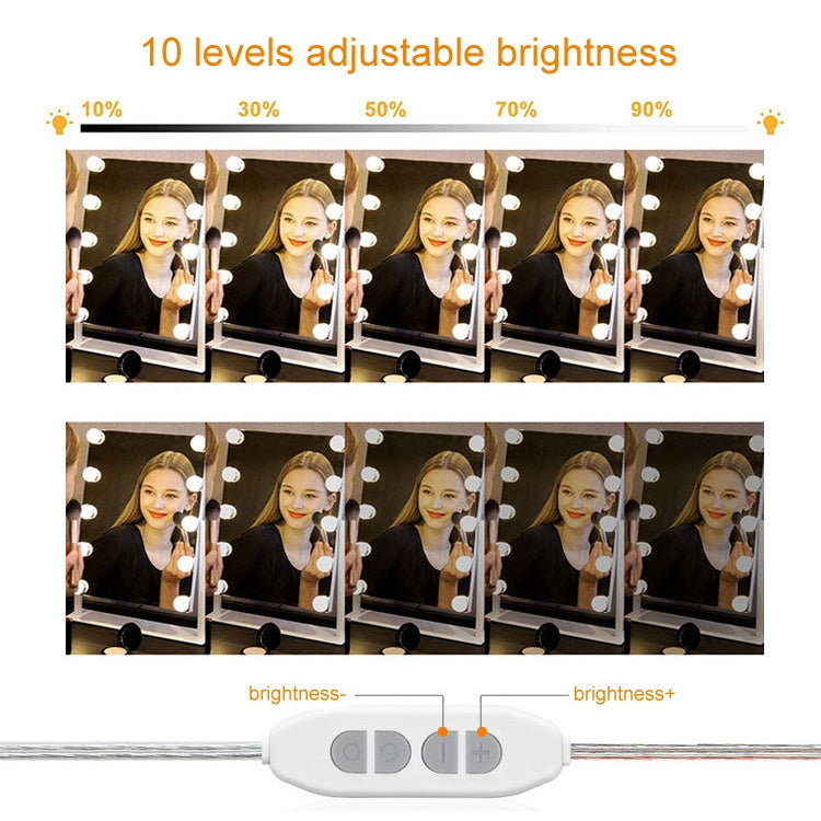 10 LEDs USB Mirror Front Light Three Color Temperature Hidden Wiring String Light