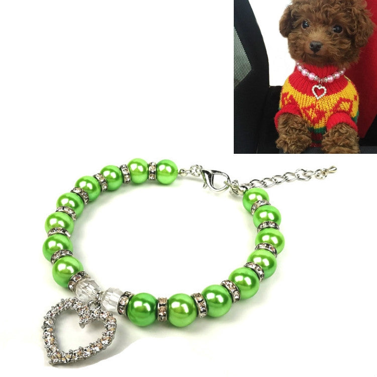 5 PCS Pet Supplies Pearl Necklace Pet Collars Cat and Dog Accessories, Size:M