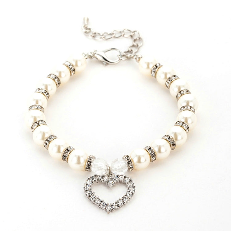 5 PCS Pet Supplies Pearl Necklace Pet Collars Cat and Dog Accessories, Size:M