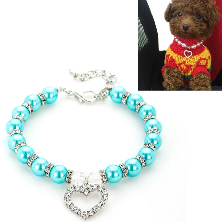 5 PCS Pet Supplies Pearl Necklace Pet Collars Cat and Dog Accessories, Size:M