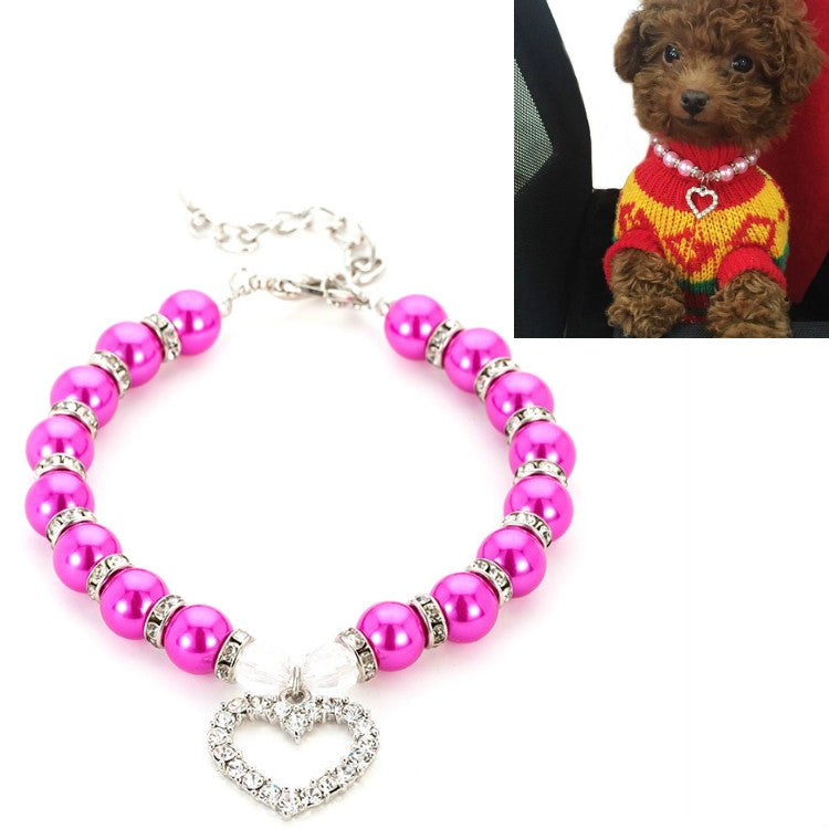 5 PCS Pet Supplies Pearl Necklace Pet Collars Cat and Dog Accessories, Size:M