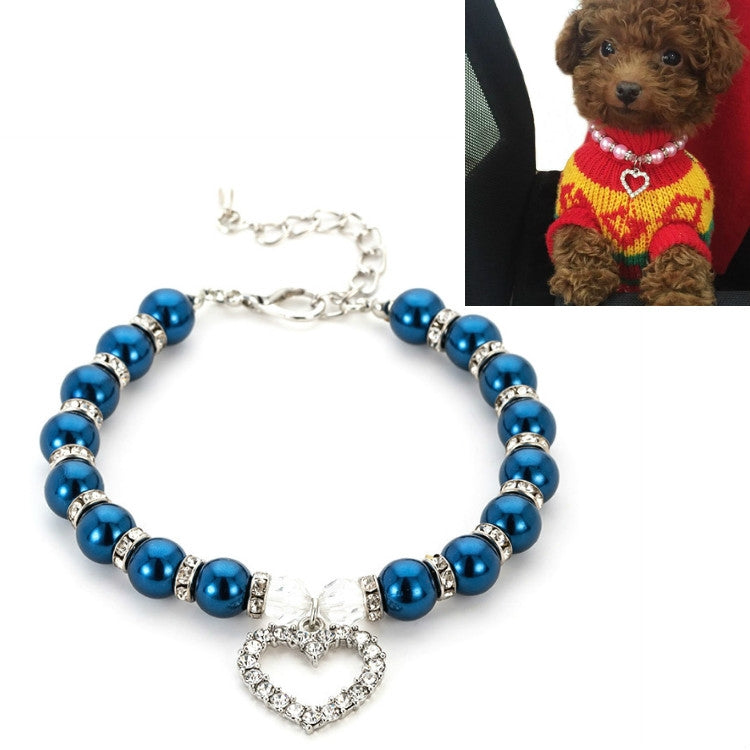 5 PCS Pet Supplies Pearl Necklace Pet Collars Cat and Dog Accessories, Size:M