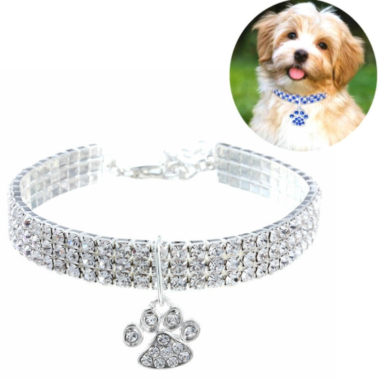 2 PCS Pet Collar Diamond Elastic Cat And Dog Necklace Jewelry, Size:M