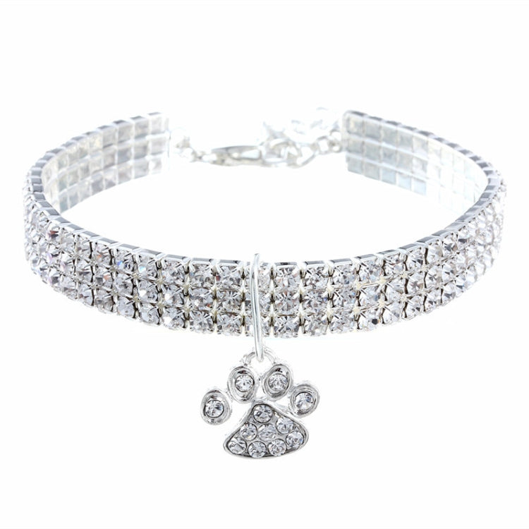 2 PCS Pet Collar Diamond Elastic Cat And Dog Necklace Jewelry, Size:M