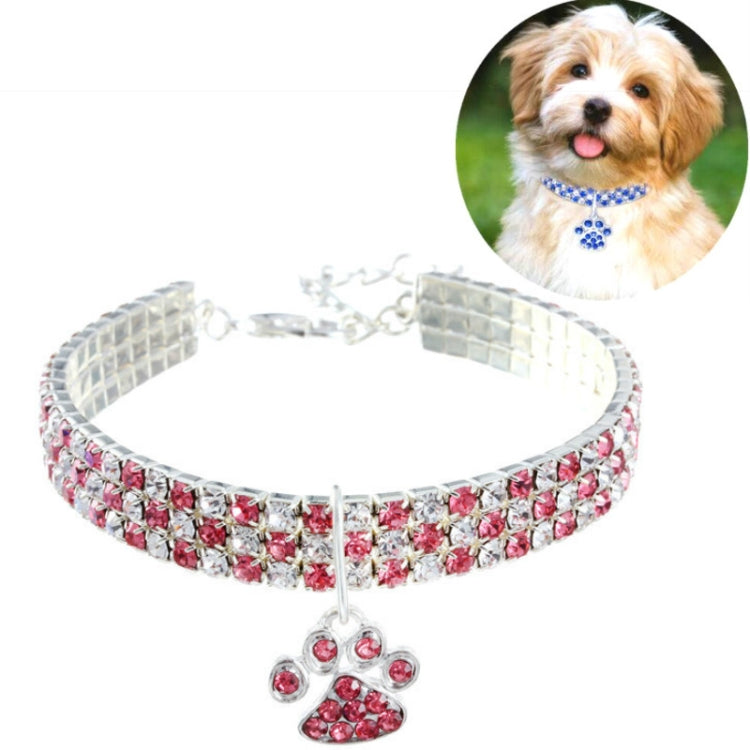 2 PCS Pet Collar Diamond Elastic Cat And Dog Necklace Jewelry, Size:M