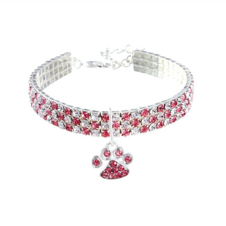 2 PCS Pet Collar Diamond Elastic Cat And Dog Necklace Jewelry, Size:M