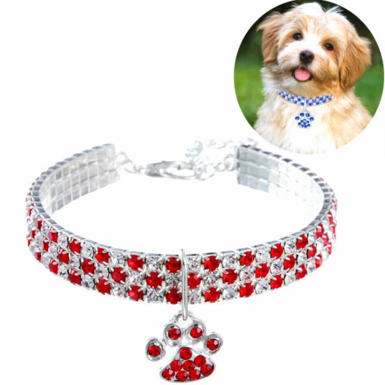 2 PCS Pet Collar Diamond Elastic Cat And Dog Necklace Jewelry, Size:M