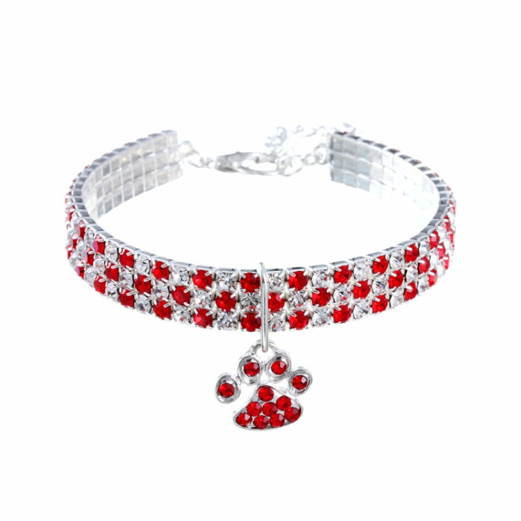 2 PCS Pet Collar Diamond Elastic Cat And Dog Necklace Jewelry, Size:M