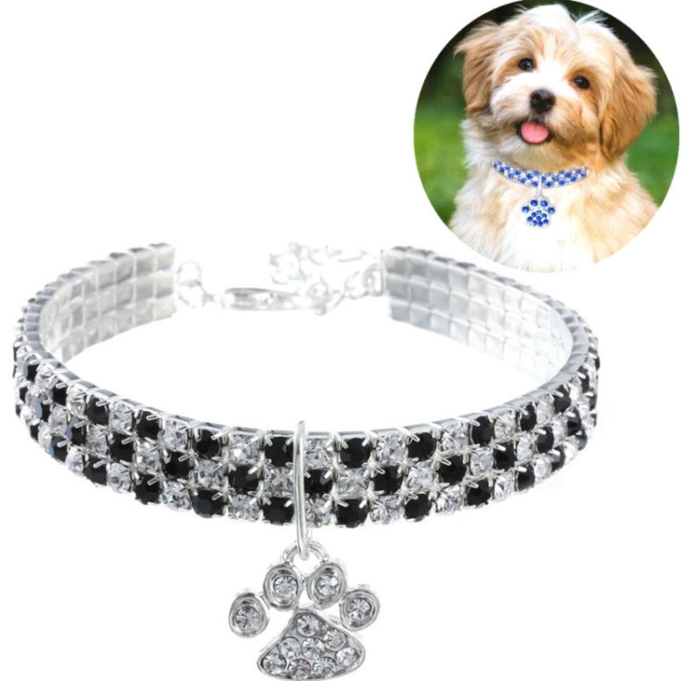 2 PCS Pet Collar Diamond Elastic Cat And Dog Necklace Jewelry, Size:M